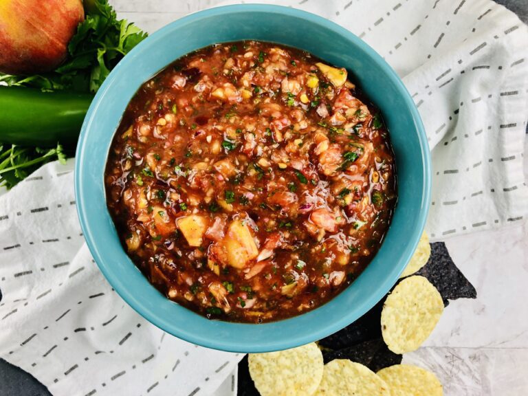 Simple Salsa made with peaches