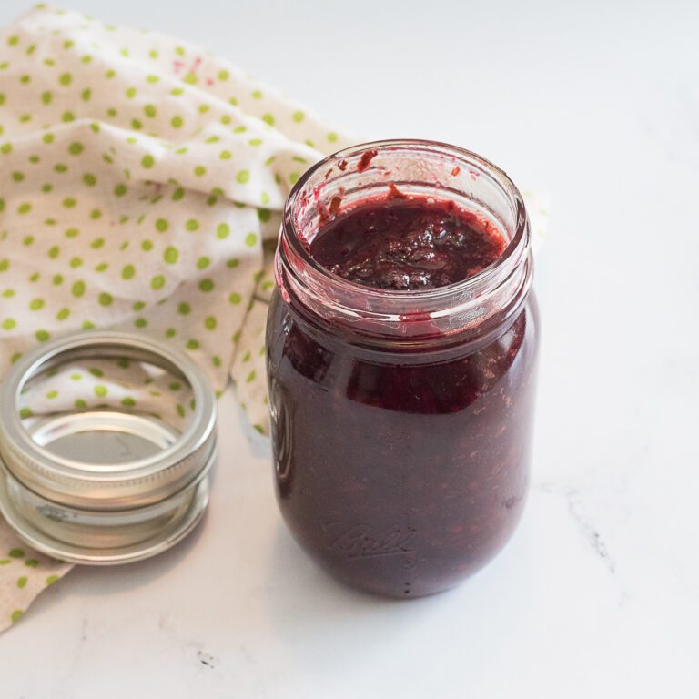 Jam made with blackberries and basil