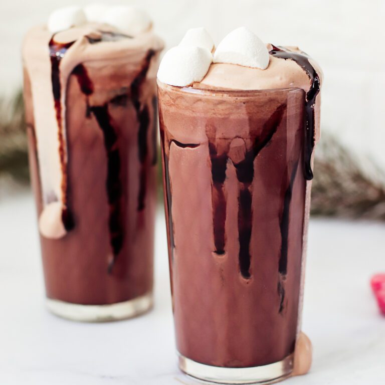 Frozen Hot Chocolate with Peppermint Vodka Cocktail