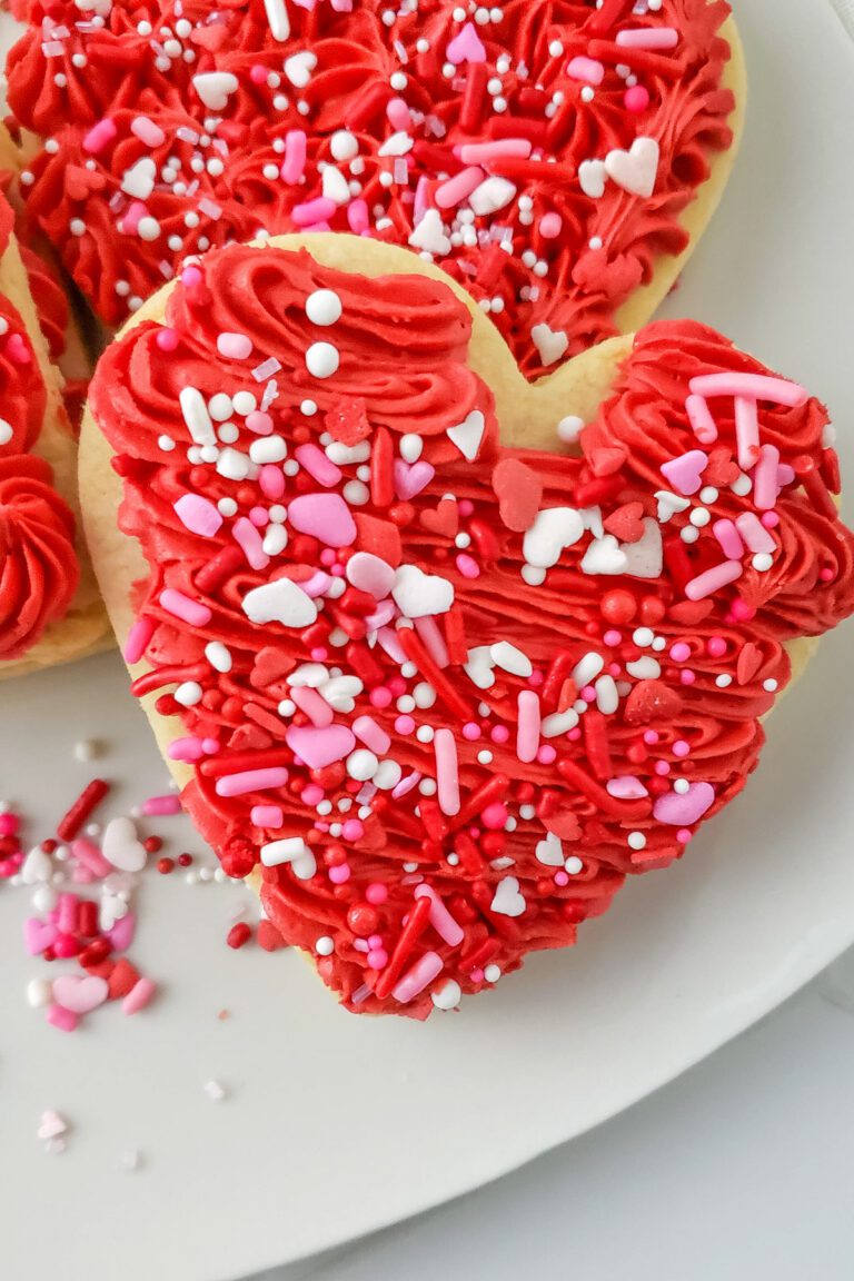 sugar cookies in heart shape made with the sugar substitute, Swerve.