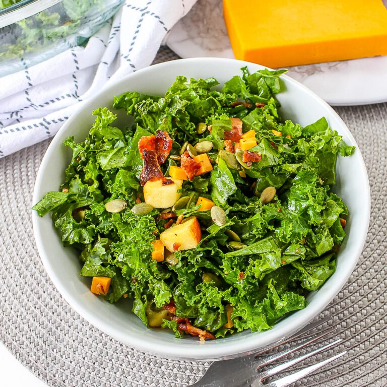 Easy to make kale salad with dressing