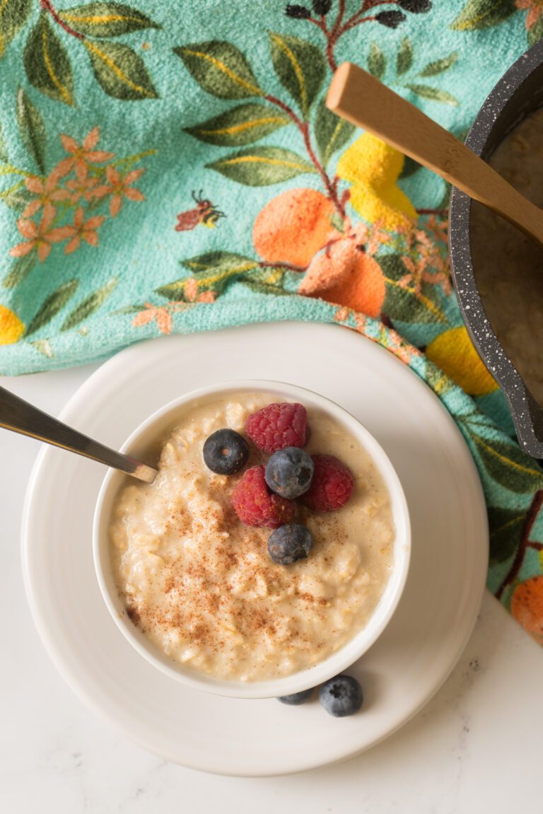 Super easy oatmeal made with applesauce that is made in minutes