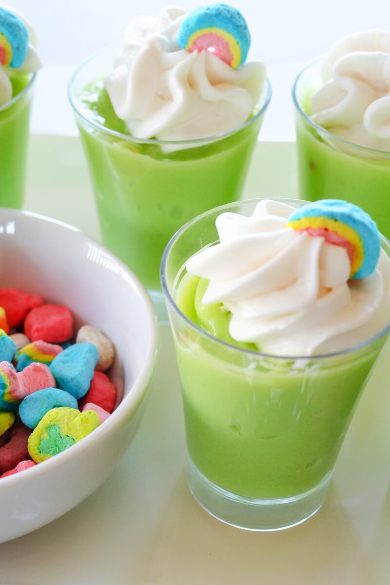Shot Glasses- with Lucky Charms Pudding Jello Shots inside