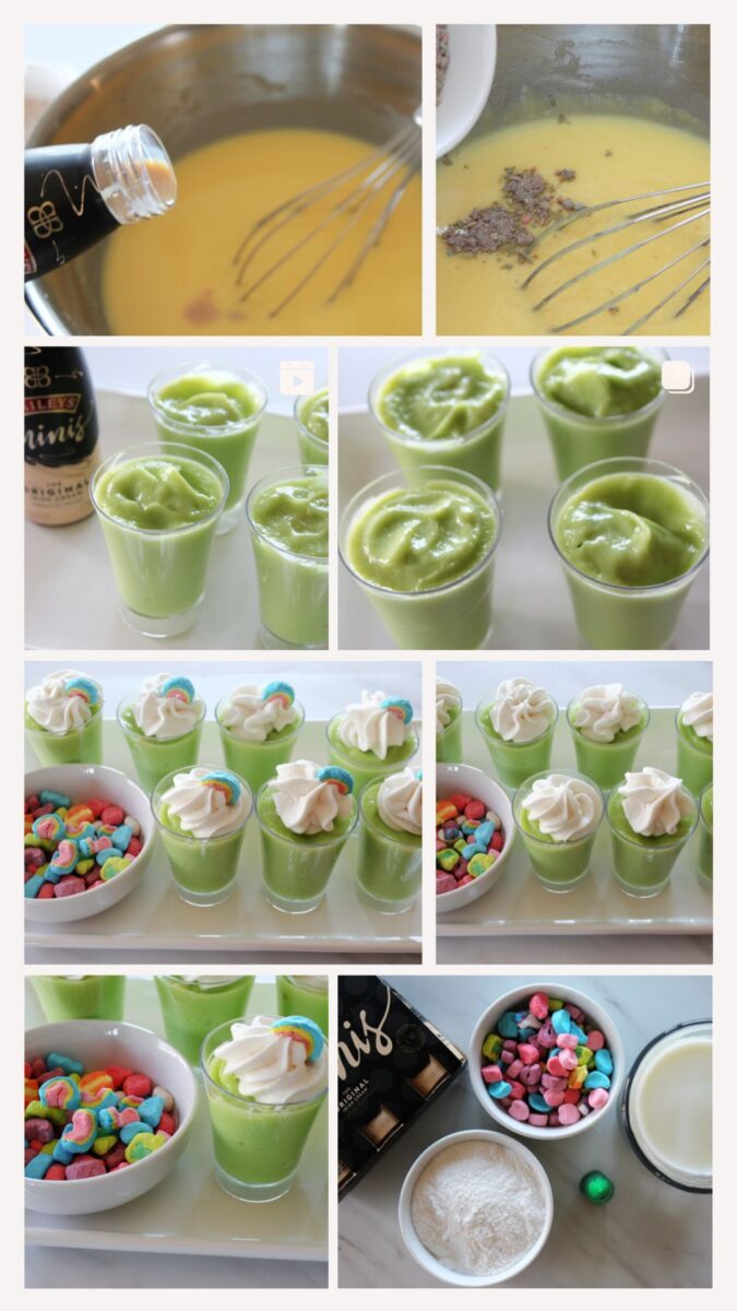 Shot Glasses- with Lucky Charms Pudding Jello Shots inside