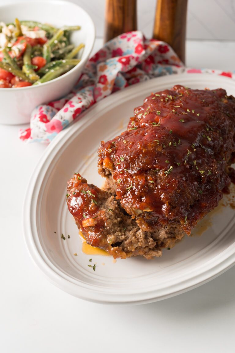 Homemade meatloaf made with applesauce