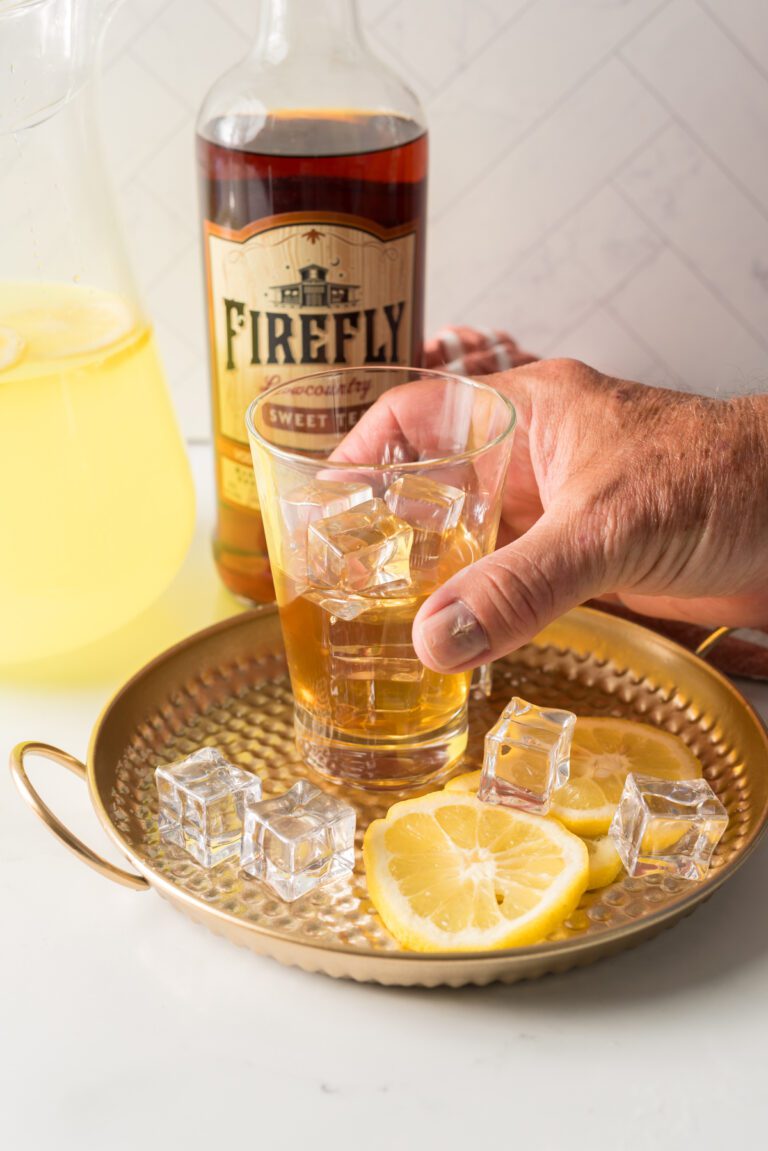 A Shot of Lemonade and Sweet Tea Vodka over ice called the Arnold Palmer Shot.