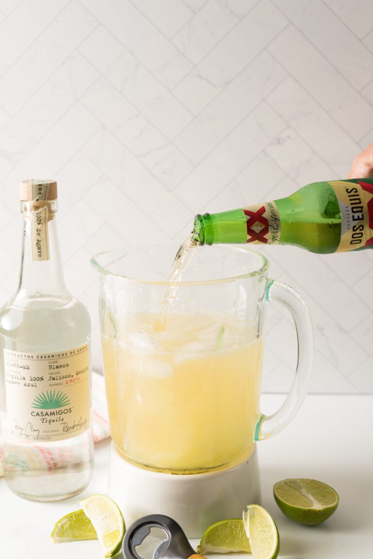 Frozen Margarita made with Dos Equis and Tequila