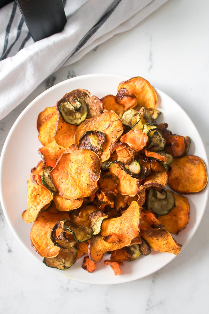 Air Fryer Veggie Chips are ready to serve
