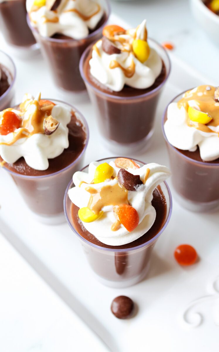 whipped topping, peanut butter and Reese’s pieces