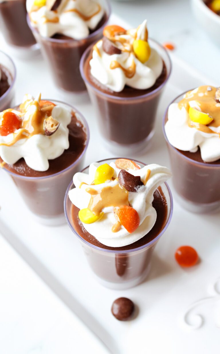 whipped topping, peanut butter and Reese’s pieces