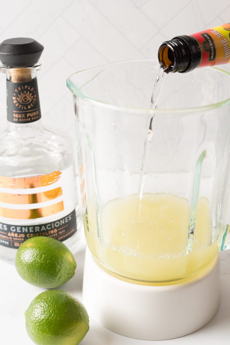 combine limeade, tequila, triple sec, and lime juice