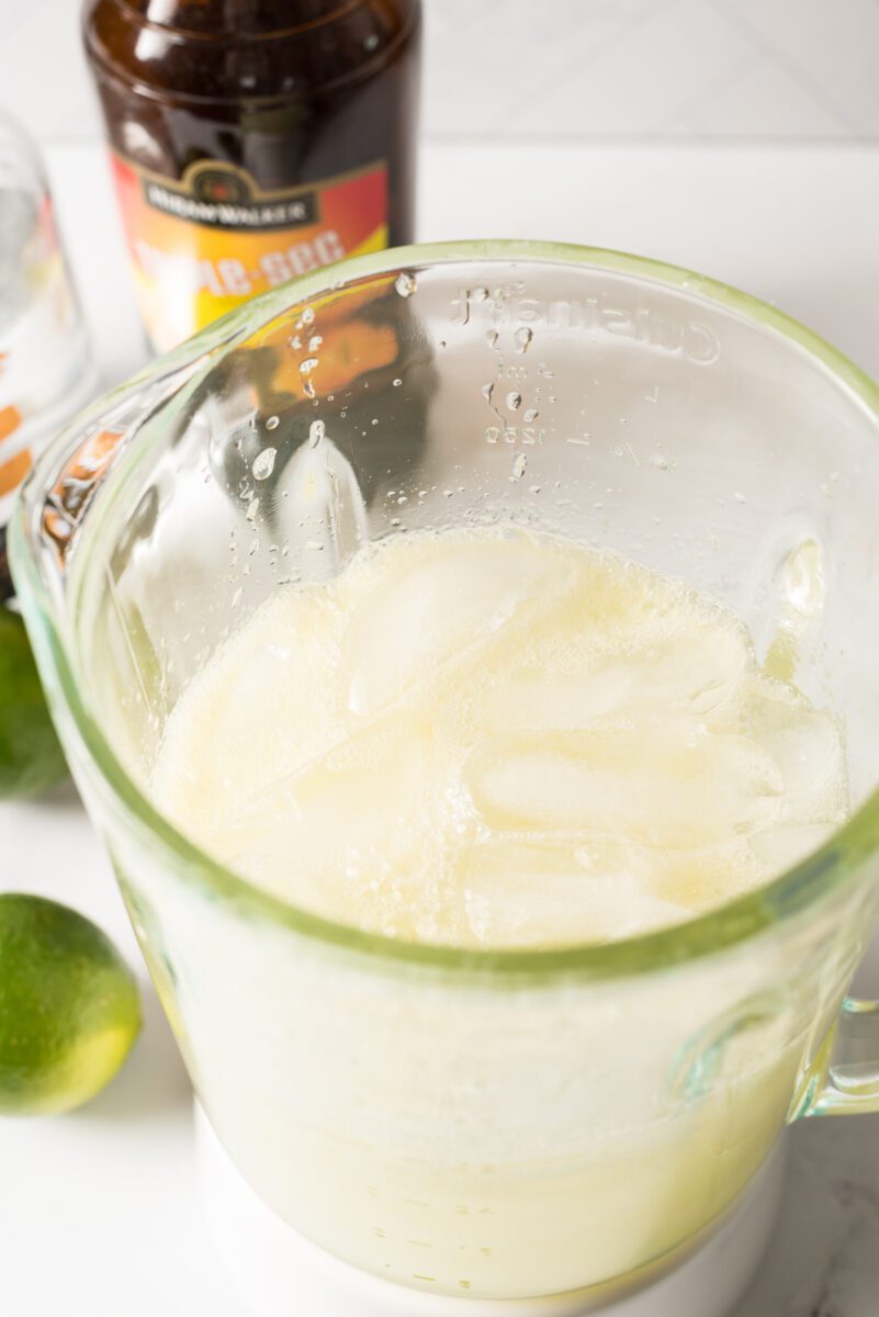 Fill the blender to top with ice