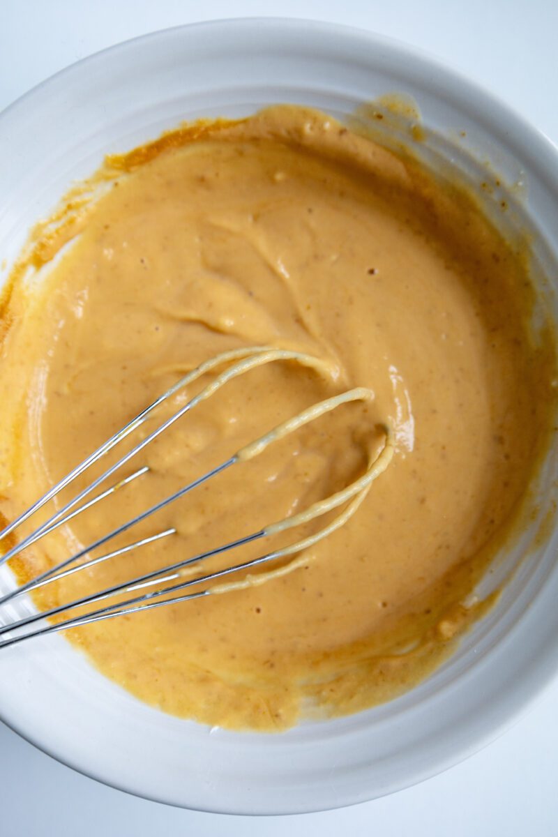 whisk cream cheese, powdered sugar, and pumpkin puree, add powdered sugar