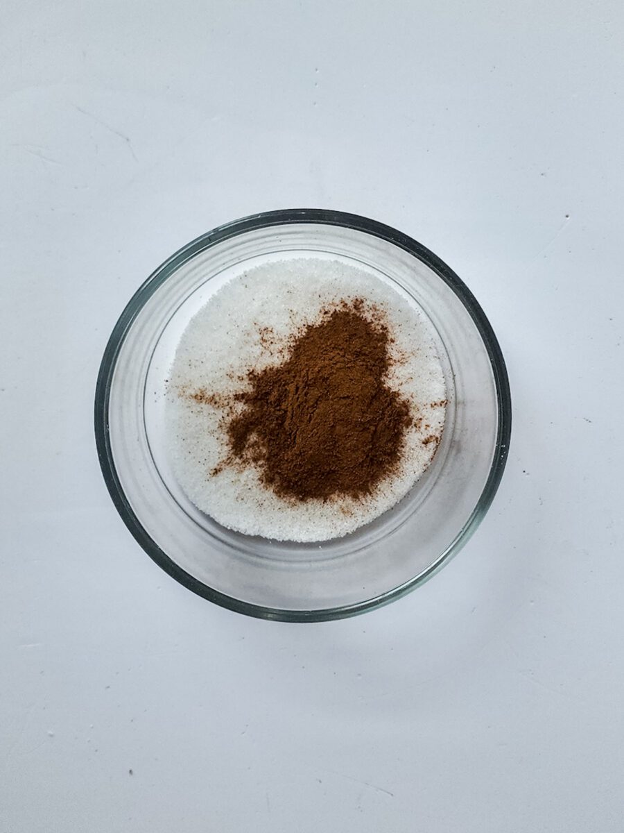 mix the sugar and cinnamon together