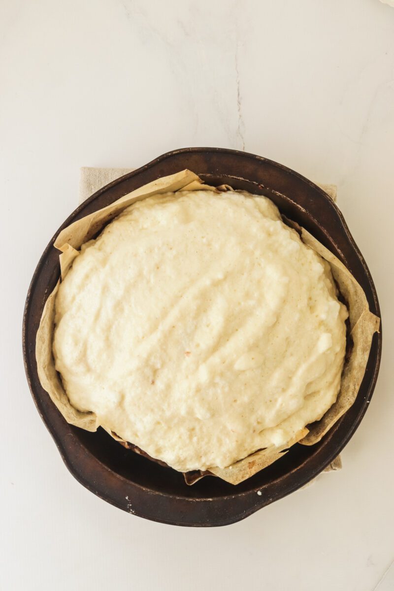 Pour the topping on the meatloaf