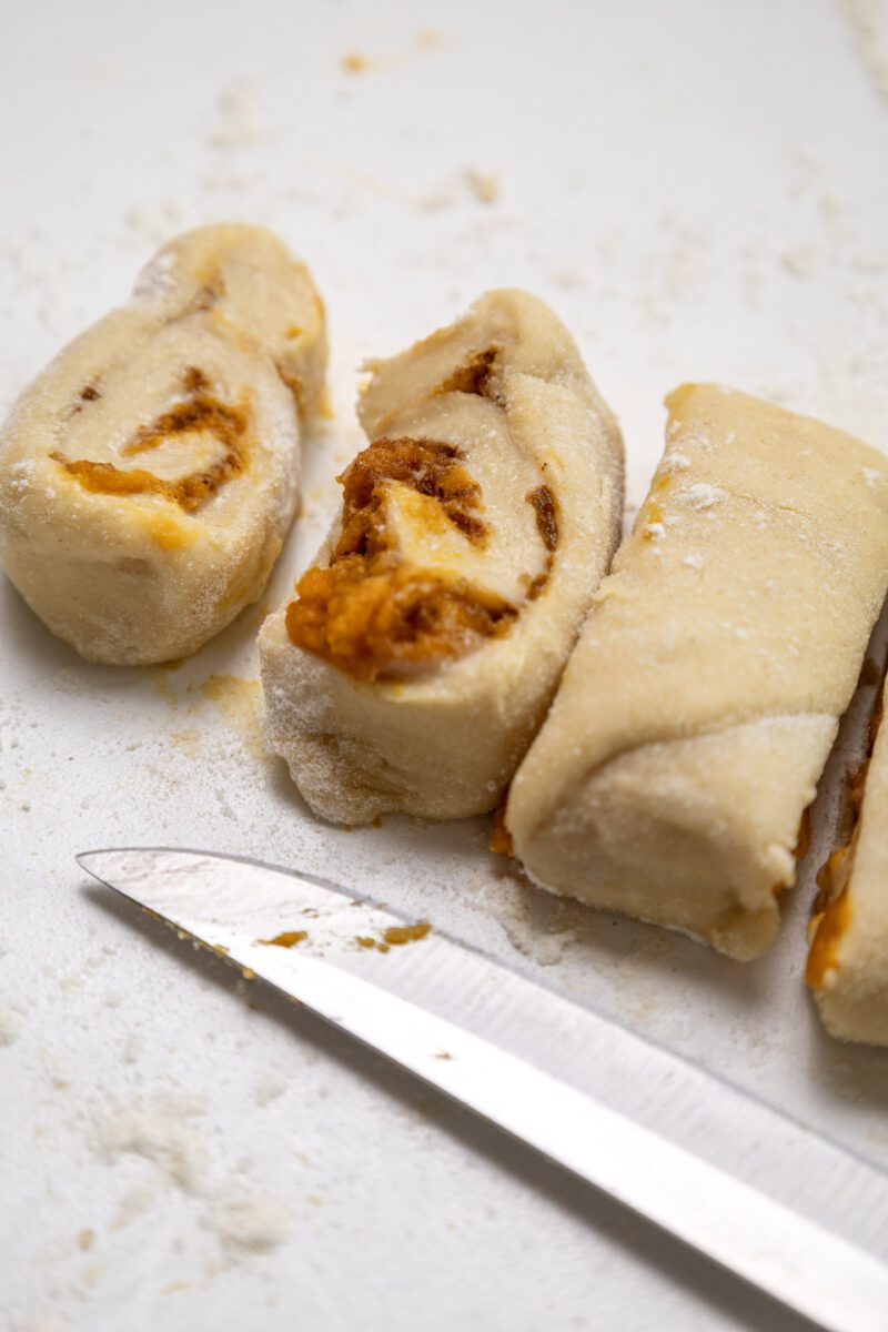 Cut it into a 1inch thick rolls