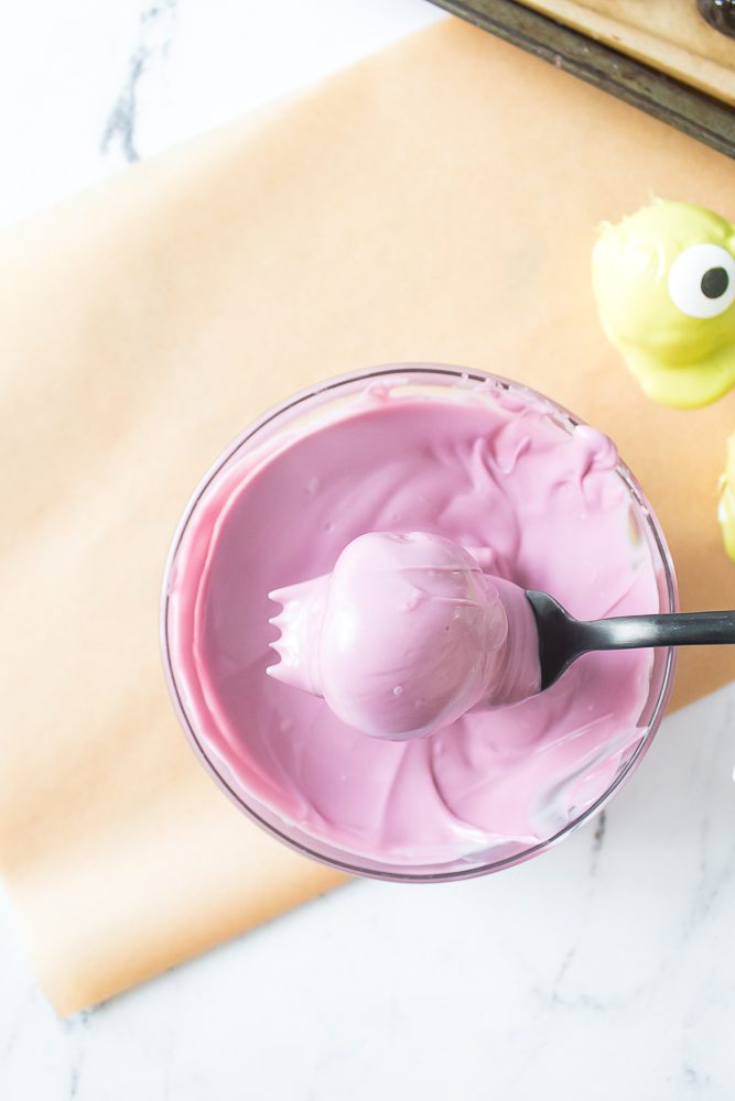 dip each one into the melted candy