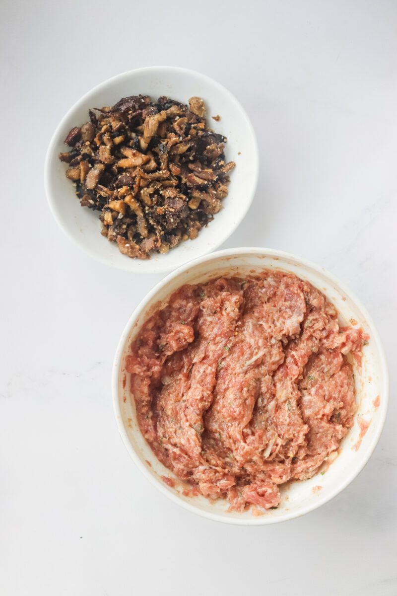Beef Meatloaf and mushroom filling is ready