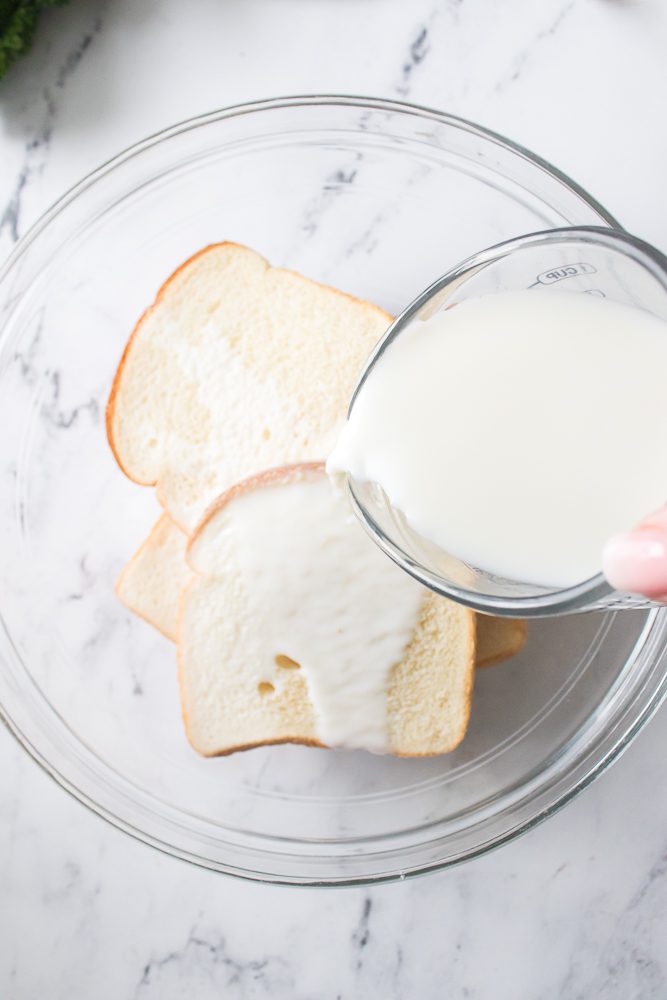 Mix milk and bread to make a paste