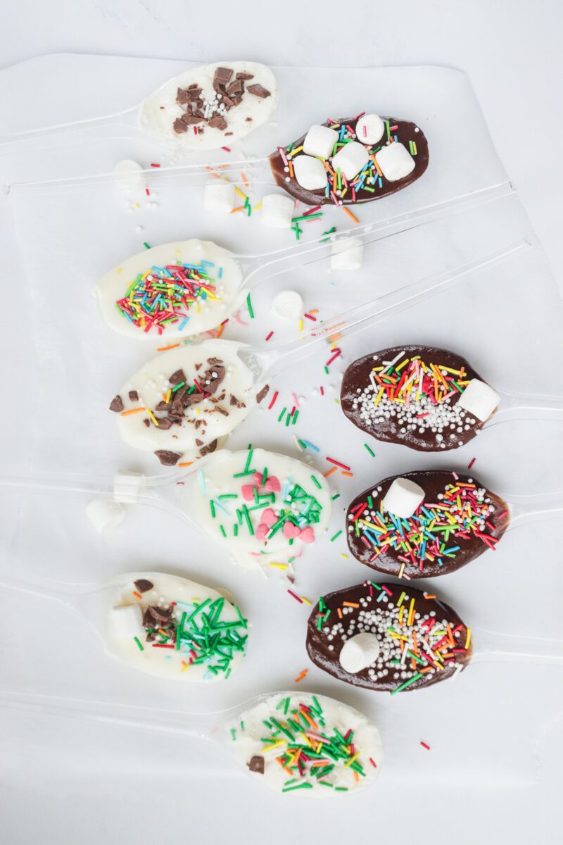 Do the dip and shape process again with white and dark chocolate batter