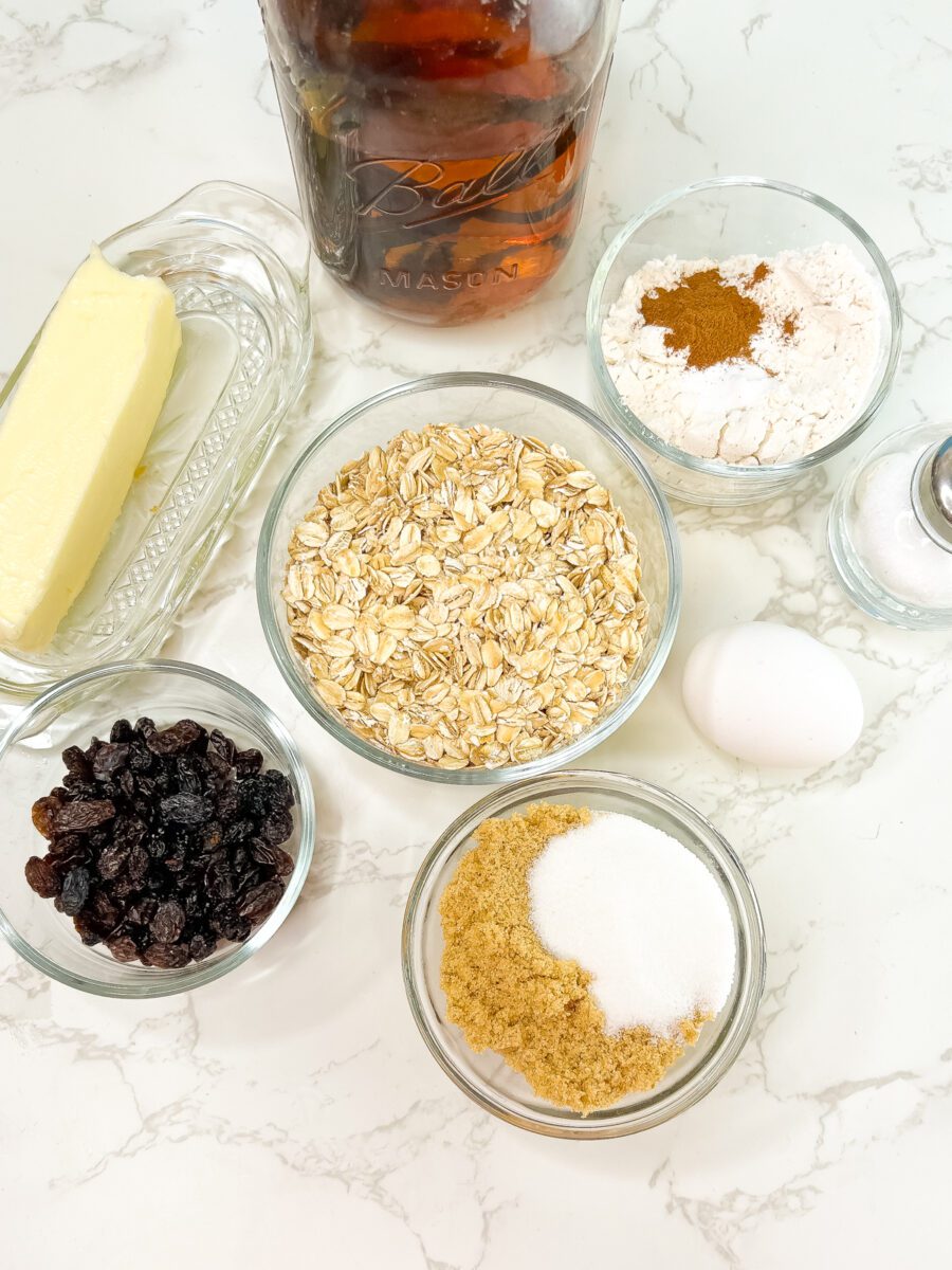 Gather all the ingredients for Toaster Oven Oatmeal Cookies