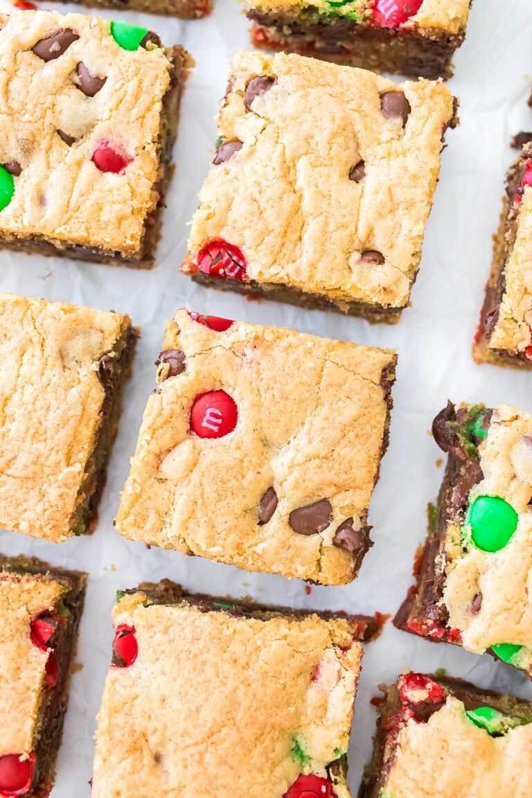 One Easy homemade Pan sized cookie cut into multiple bars