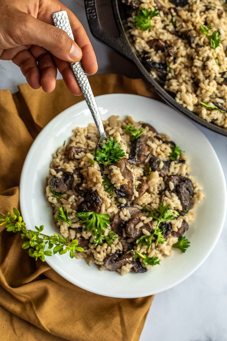 One skillet dinner-Fresh Mushroom Risotto