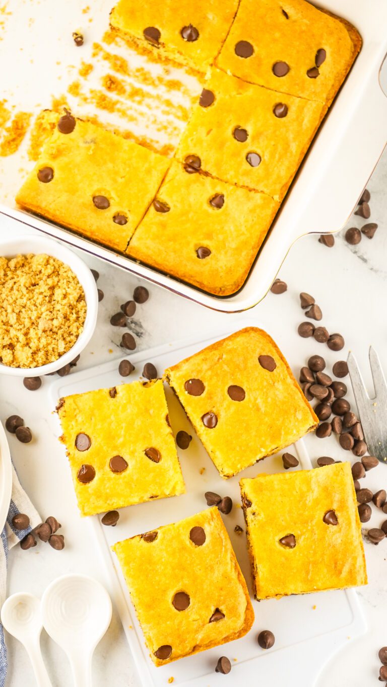 Easy cookie recipe made with yellow cake mix and chocolate chips
