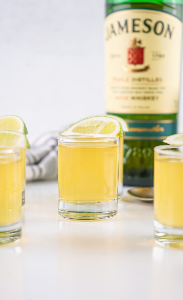 Green Tea Shots made with Jameson Whiskey